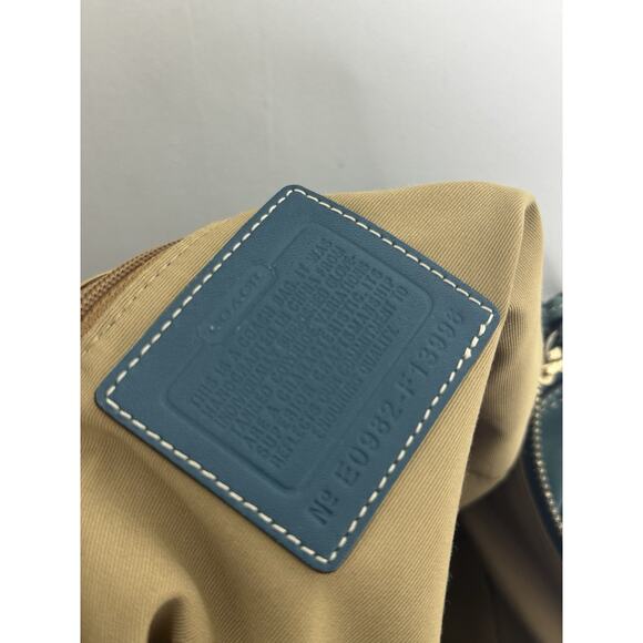 COACH BAG PURSE DOUBLE HANDLE DOUBLE ZIPPER SATCHEL TURQUOISE Satchel - Picture 11 of 14